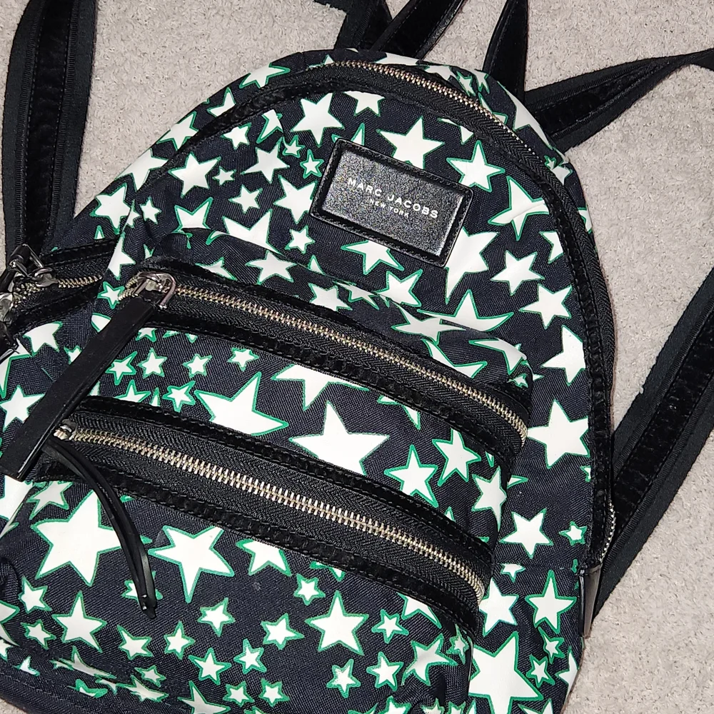 Marc Jacobs Black and Green Star Nylon Mini Backpack - Picture 5 of 9